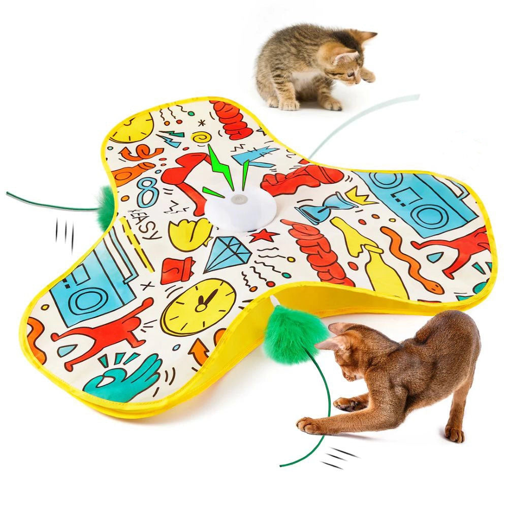 Interactive Hide & Seek Cat Toy With Moving Feather