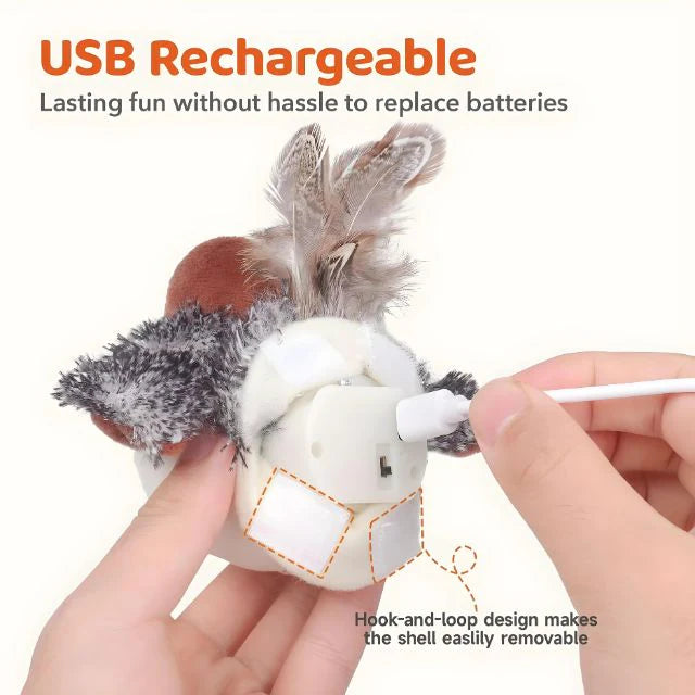 Interactive Flapping Bird Cat Toys with Remote-Controlled
