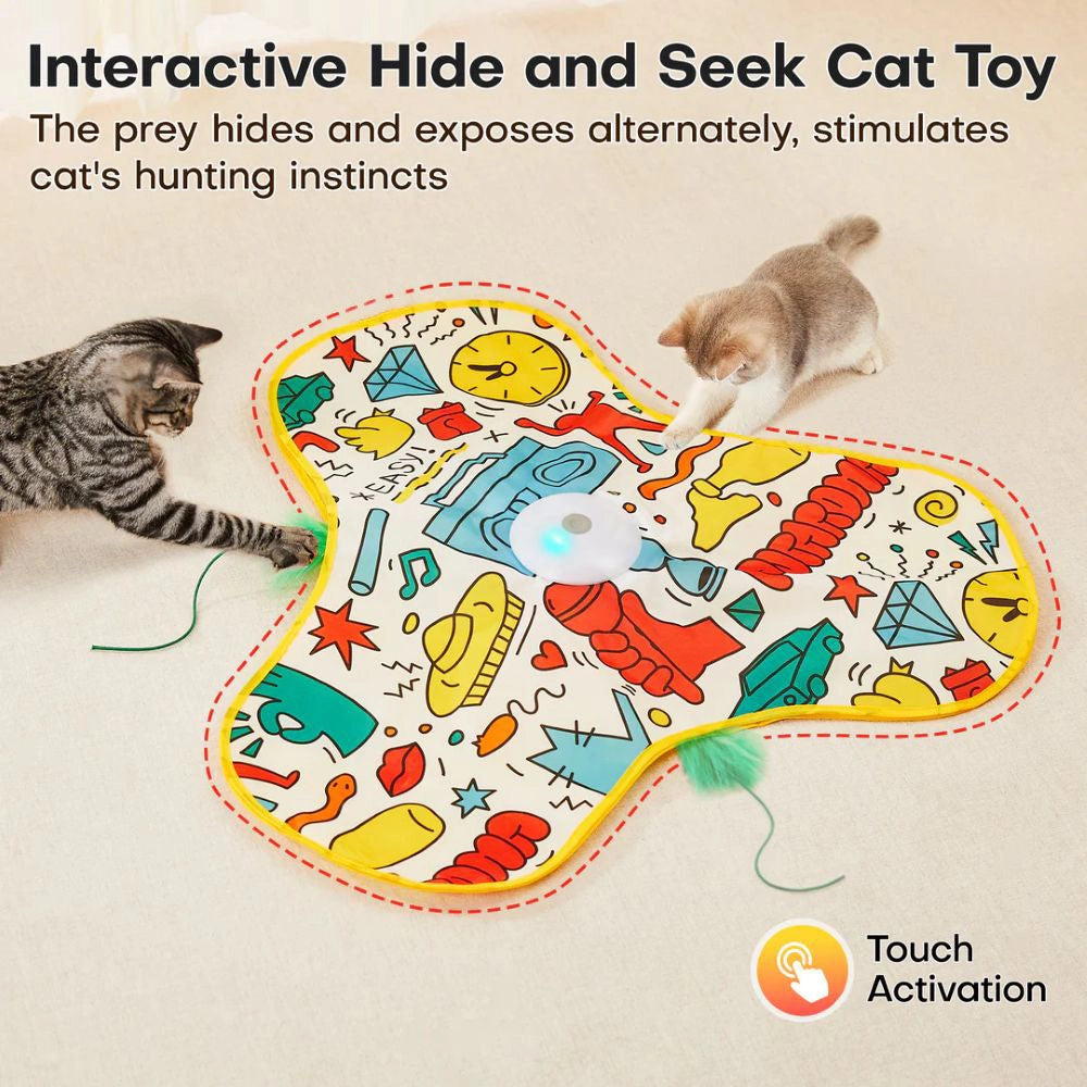 Interactive Hide & Seek Cat Toy With Moving Feather