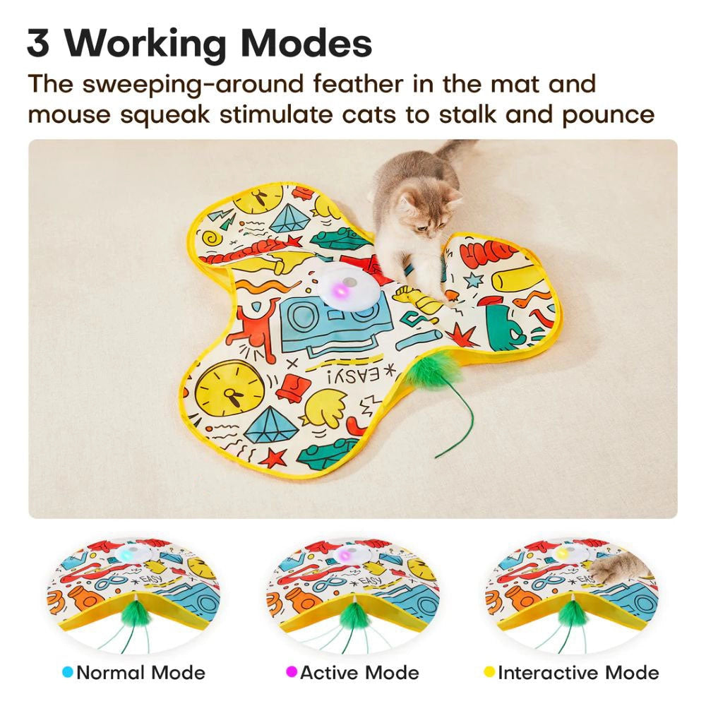 Interactive Hide & Seek Cat Toy With Moving Feather