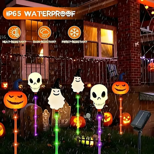 2025 Upgraded π»π 6-Packs LED Solar Halloween Ground Lights