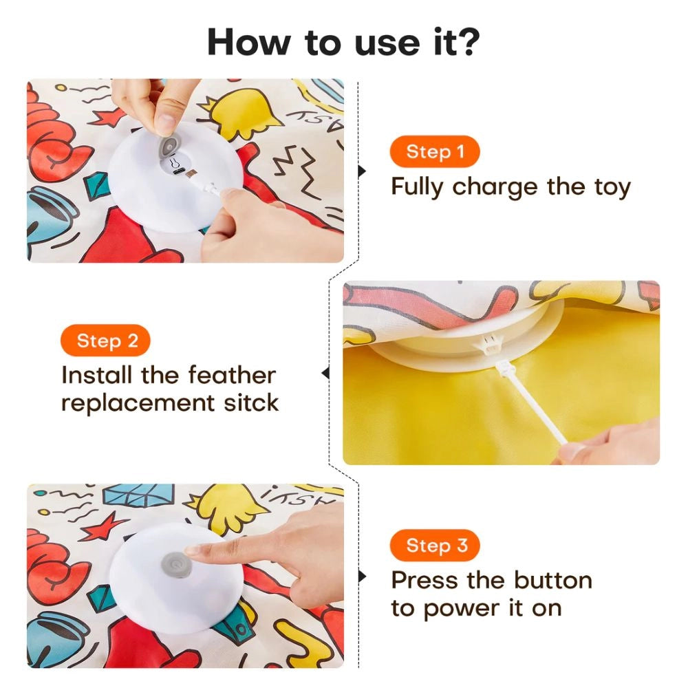 Interactive Hide & Seek Cat Toy With Moving Feather