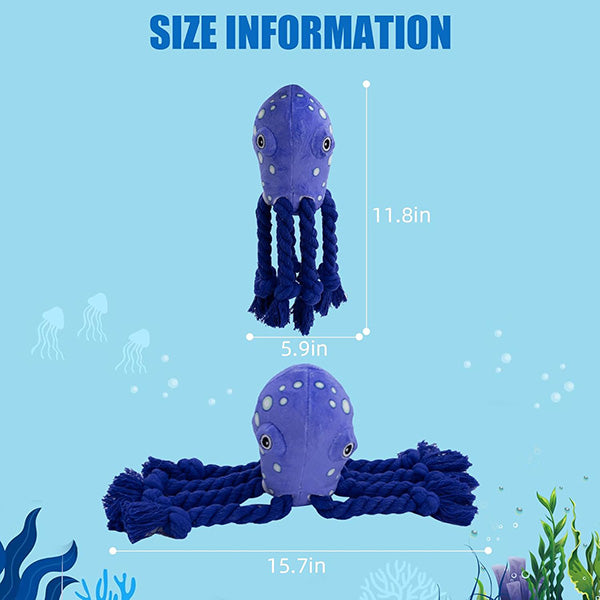 Octopus Tough Chewer Plush Dog Toys for Puppy, Fun for tug-o-war!