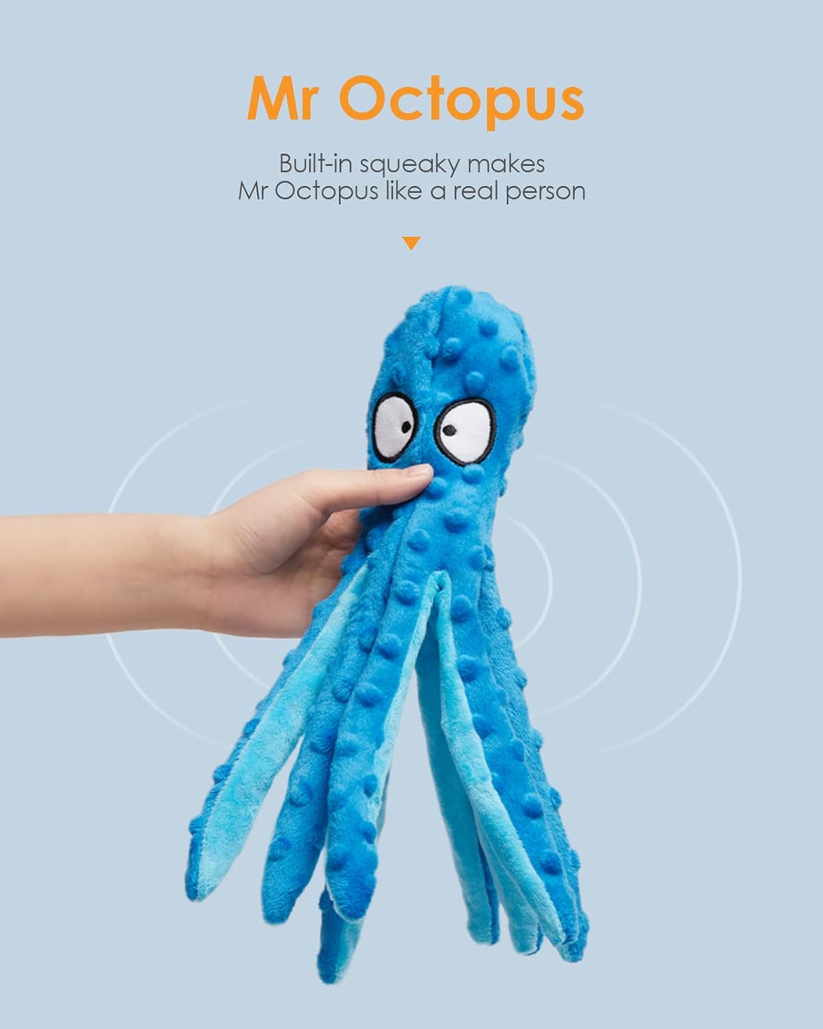 4 Pack No Stuffing Octopus Squeaky Dog Toys