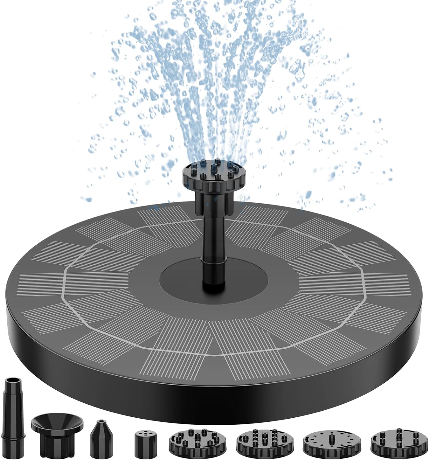 Solar Water Fountain Pump for Bird Bath with 6 Nozzles