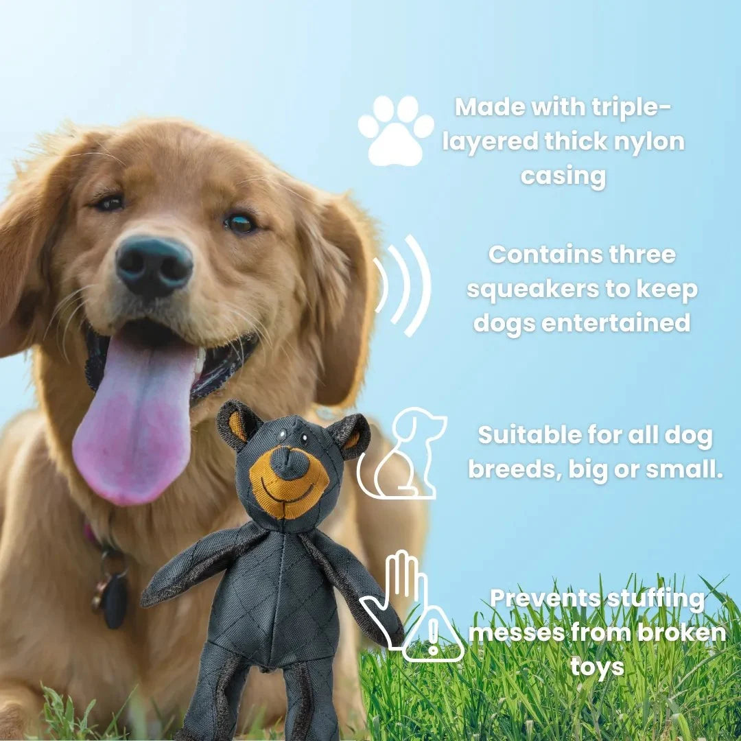 2026 Upgrade Indestructible & Interactive Bear Dog Toys For Heavy Chewers