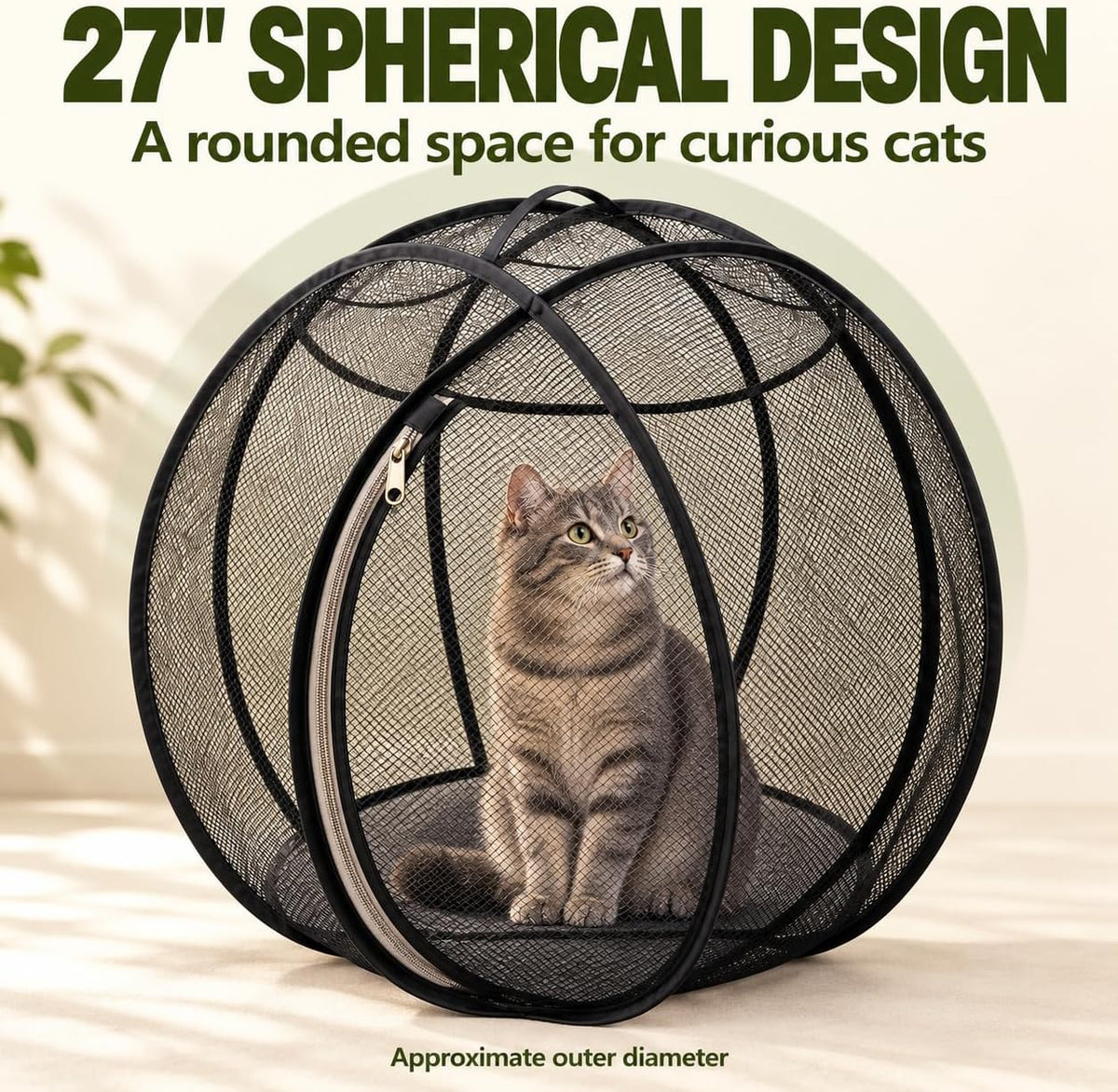 Rolling 360° Panoramic Cat Playpen, Cat Hamster Ball for Outside