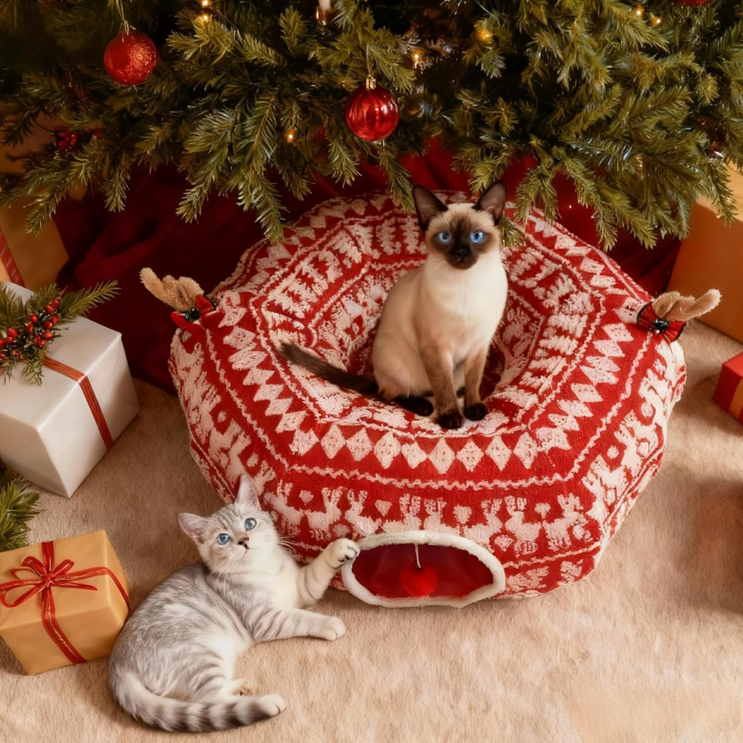Cat Tunnel Bed for Under Christmas Tree