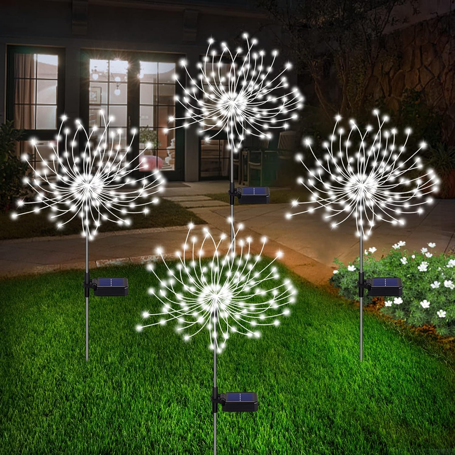 4 Packs Outdoor Solar Garden Firework Lights