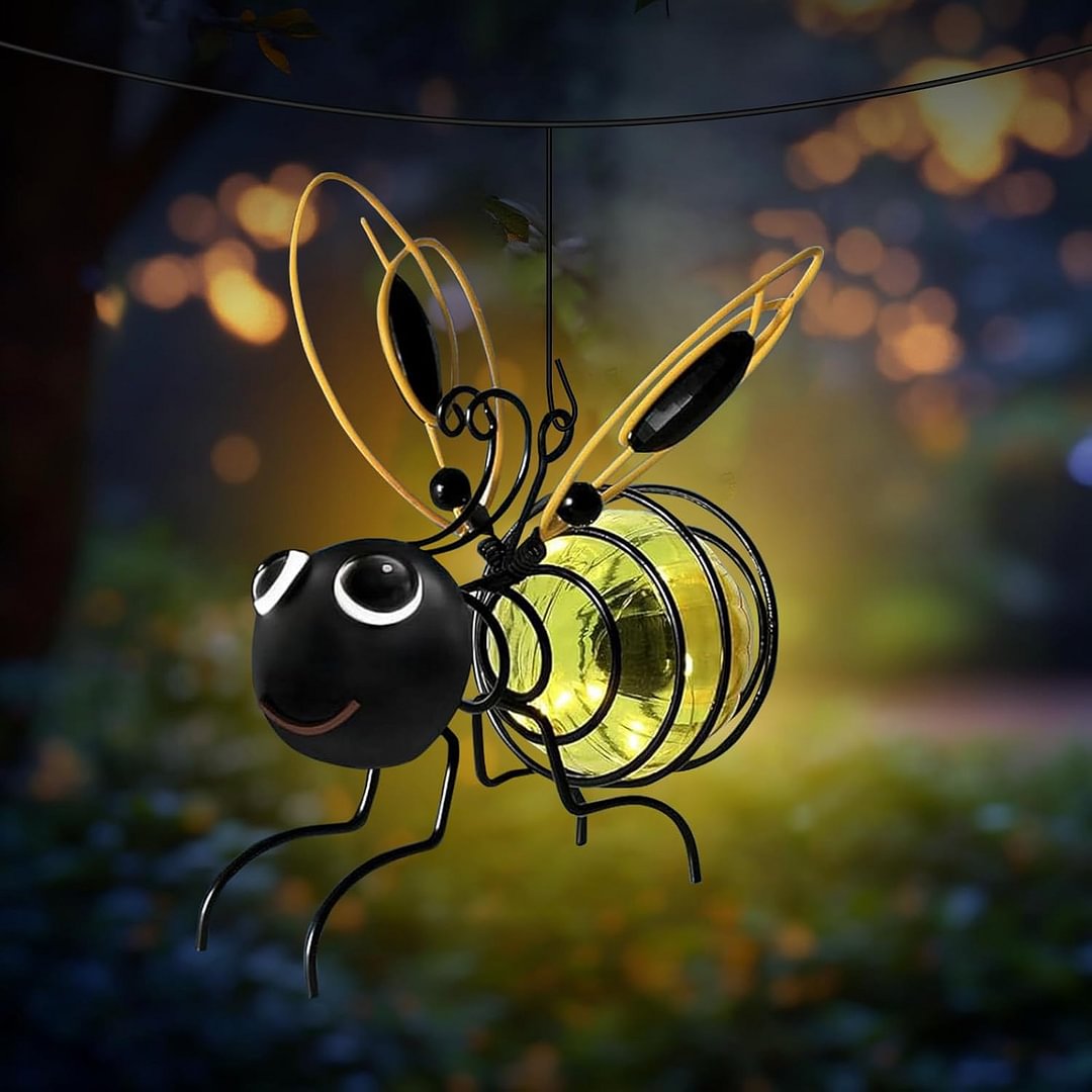 Hanging Bee Solar Light Decor for Outside