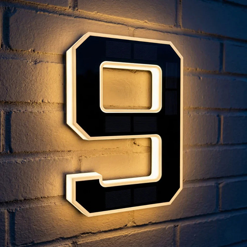 9 Inch Solar Lighted House Numbers for Outside
