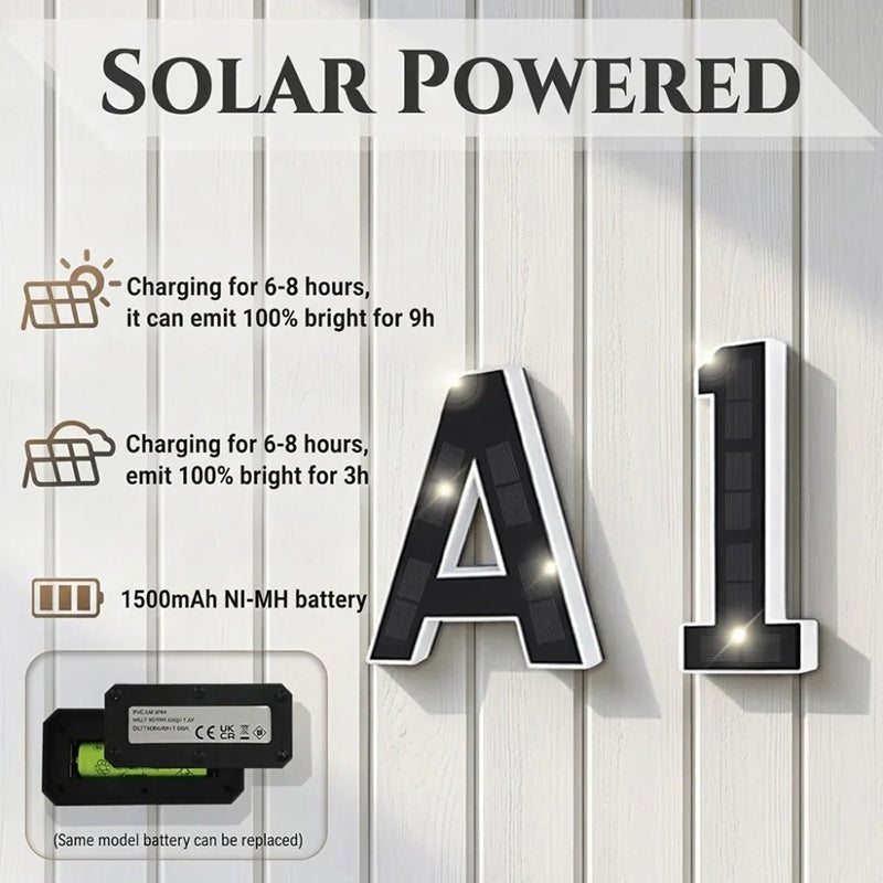 9 Inch Solar Lighted House Numbers for Outside