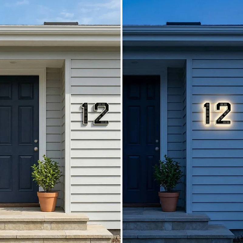 9 Inch Solar Lighted House Numbers for Outside