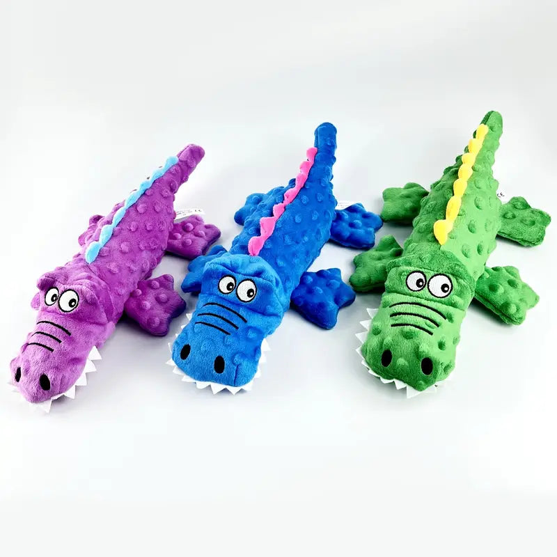Squeaky crocodile plush for aggressive chewers ๐