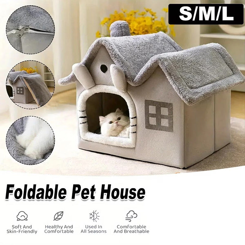 Cozy Pet House Tent Bed with Removable and Washable Cushion