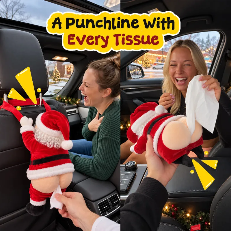 Funny Santa Butt Tissue Box
Christmas Decor With a Cheeky Little Twist
Turn an everyday tissue box into one of the funniest decorations in the room. This face-down Santa dispenses tissues from his behind for a Christmas surprise guests definitely won't expect.