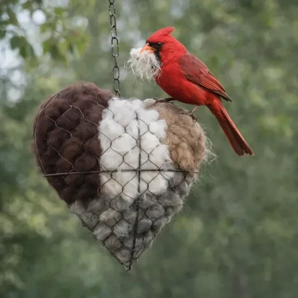 2 Pack Alpaca Fiber Bird Nesting Heart