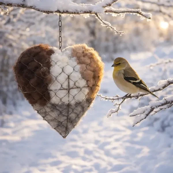 2 Pack Alpaca Fiber Bird Nesting Heart