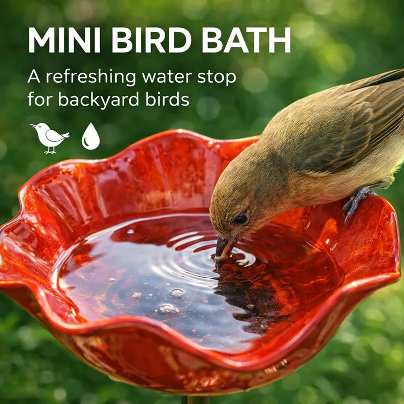 π¦ Handmade Metal Flower Garden Stake β Bird Bath & Outdoor Decor for Nature Lovers πΈ