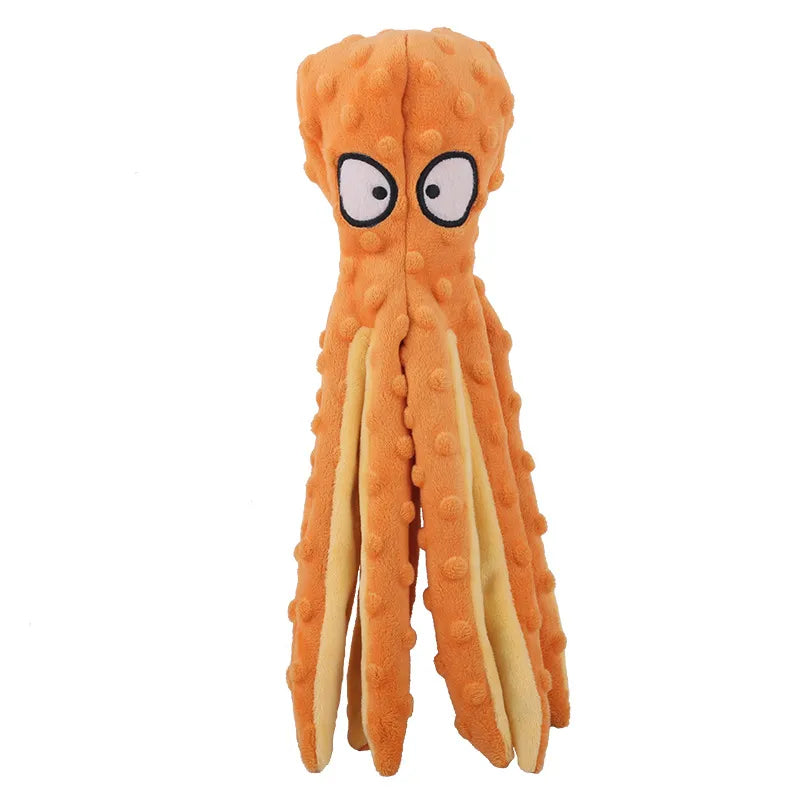 4 Pack No Stuffing Octopus Squeaky Dog Toys