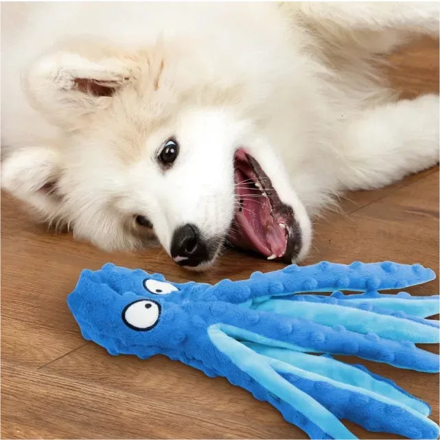 4 Pack No Stuffing Octopus Squeaky Dog Toys