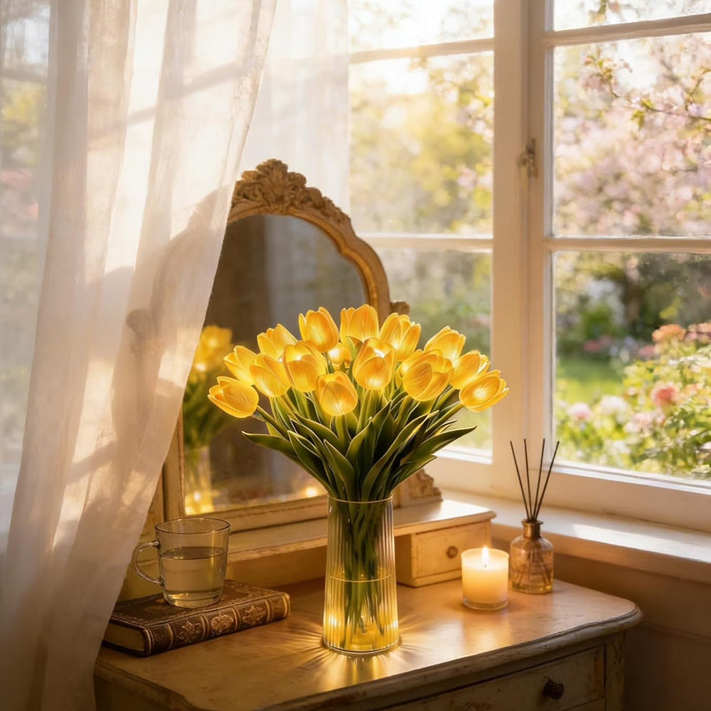 Radiant Romantic Tulip Light 🌷 - Enchant Your Space Effortlessly