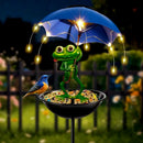 Solar-Powered LED Animal Umbrella Light with Bird Feeder