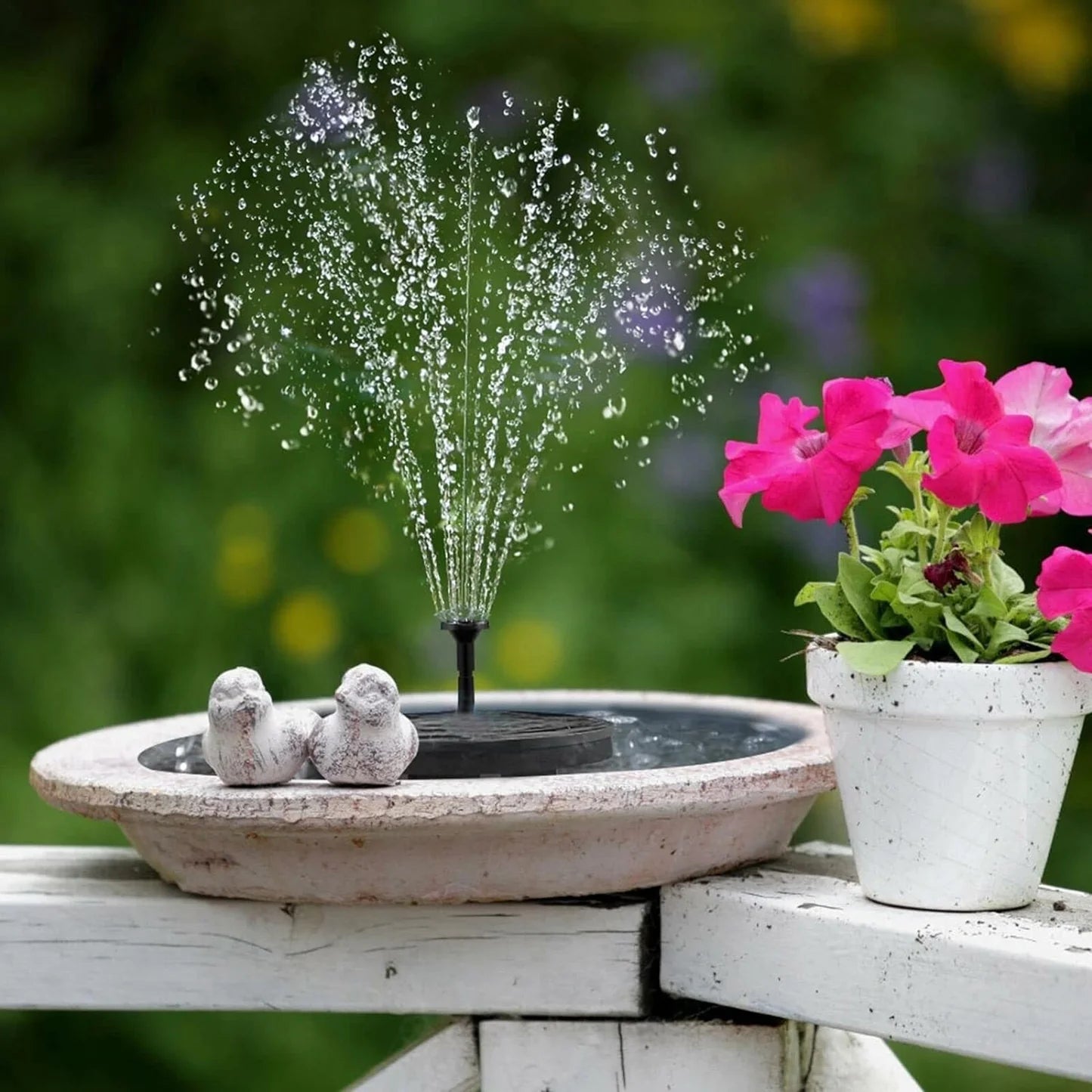 Solar Water Fountain Pump for Bird Bath with 6 Nozzles