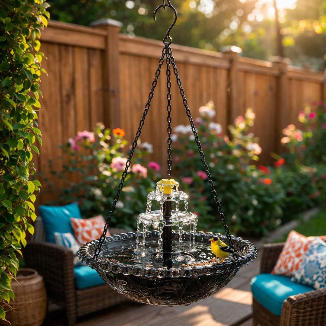 🐦 Solar Cascade Hanging Bird Bath Fountain