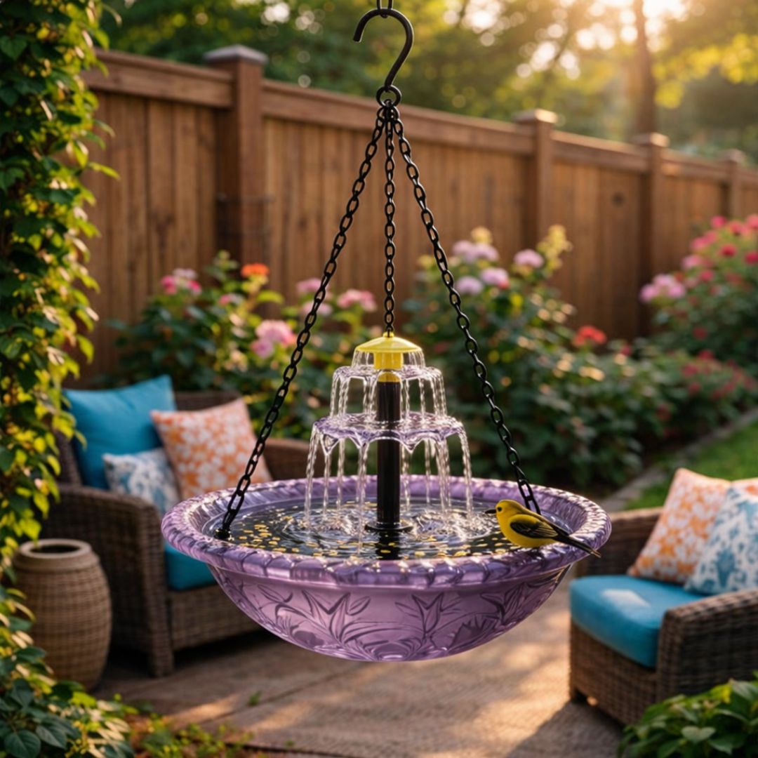 🐦 Solar Cascade Hanging Bird Bath Fountain