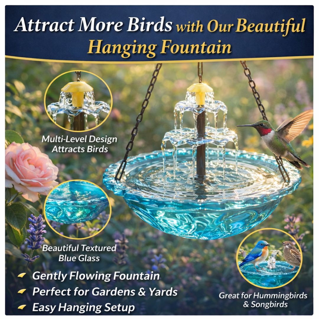 🐦 Solar Cascade Hanging Bird Bath Fountain