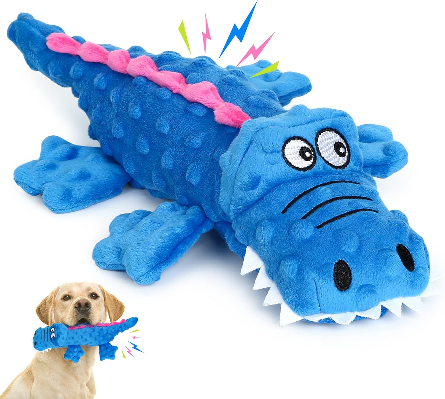 Squeaky crocodile plush for aggressive chewers ๐