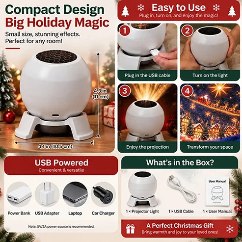š
Turn Any Room Into a Christmas Wonderland ā Holiday Projection Night Light