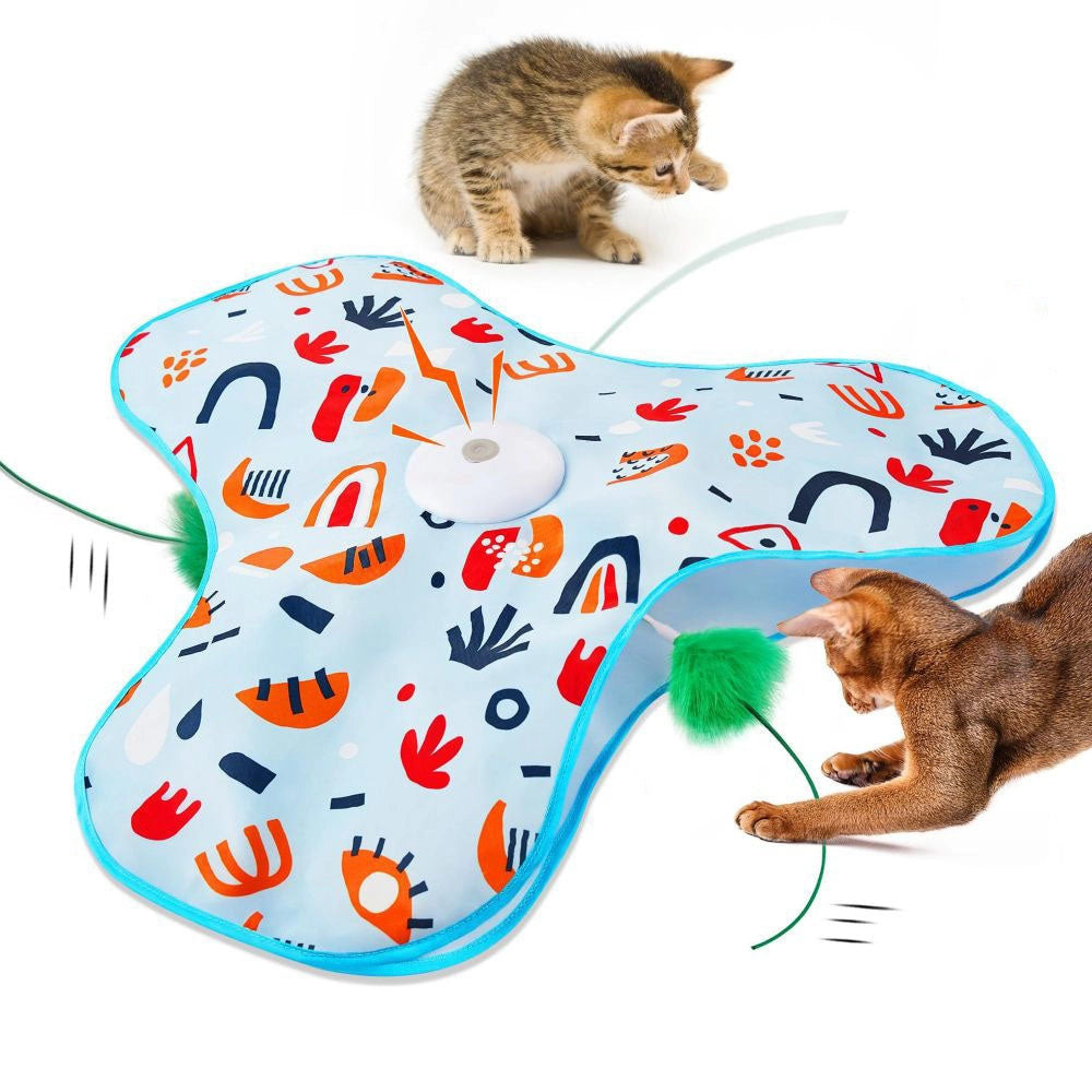 Interactive Hide & Seek Cat Toy With Moving Feather
