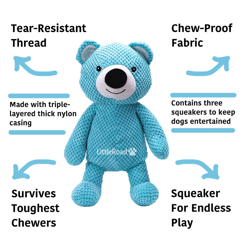 Indestructible Teddy Bear Toy For Aggressive Chewers | The Blue Giant Bear