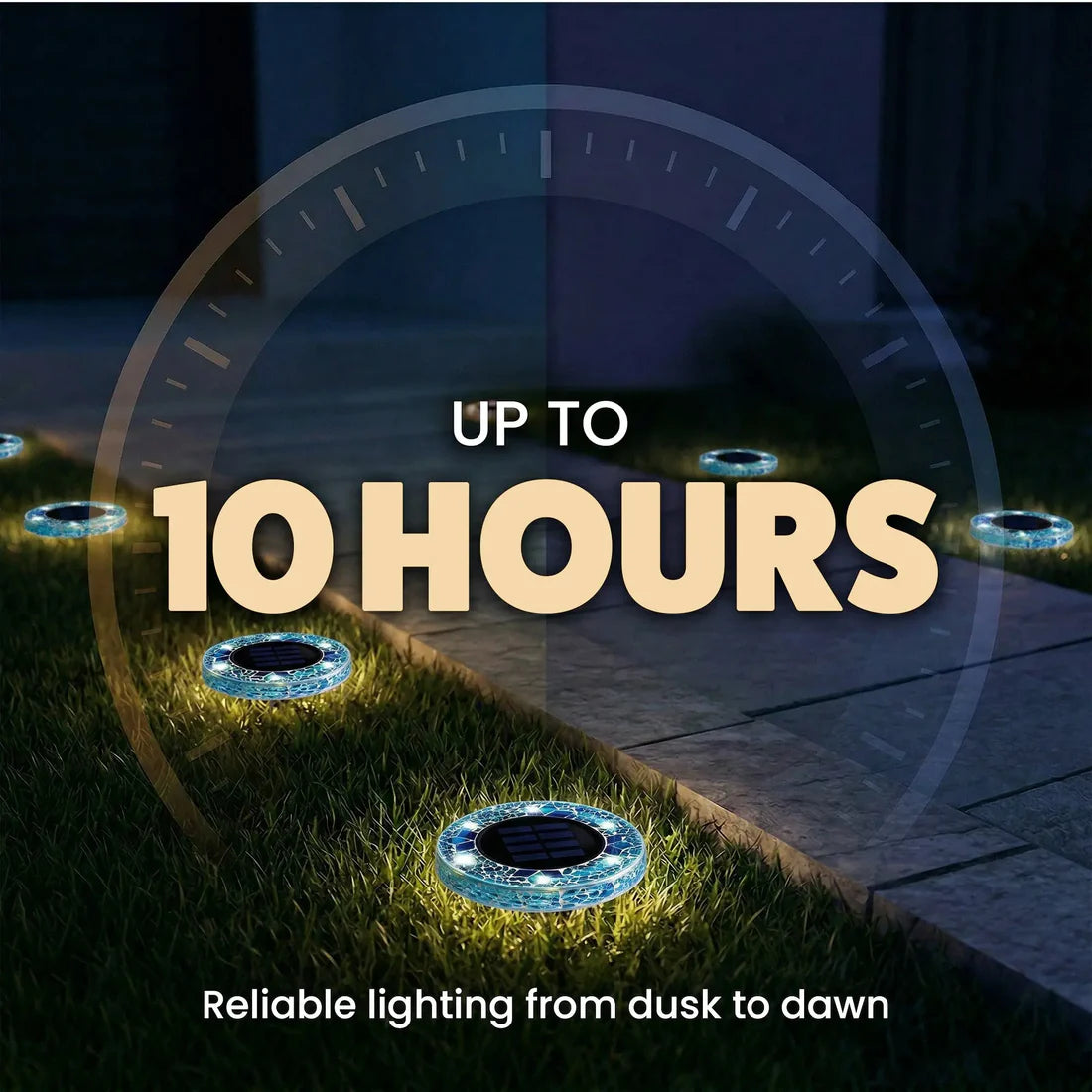 4 Pack Solar Outdoor Mosaic Disk Lights