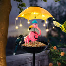 Solar-Powered LED Animal Umbrella Light with Bird Feeder