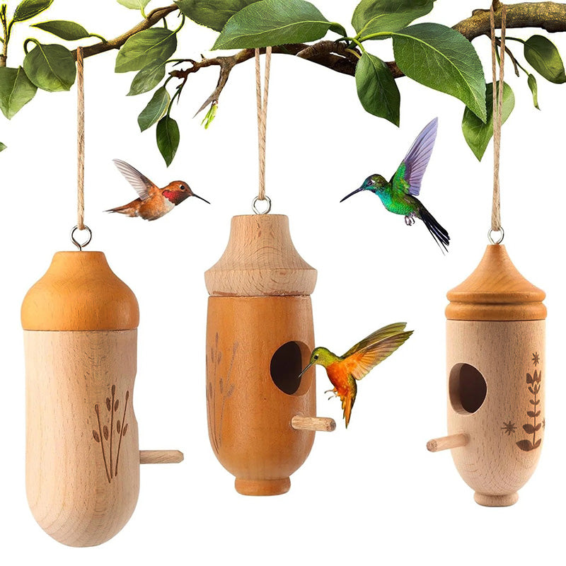 Wooden Hummingbird House - Gift for Natural Lovers