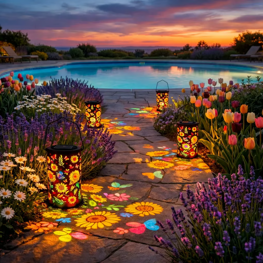 ✨Colorful Sunflower Glow Solar Garden Lantern