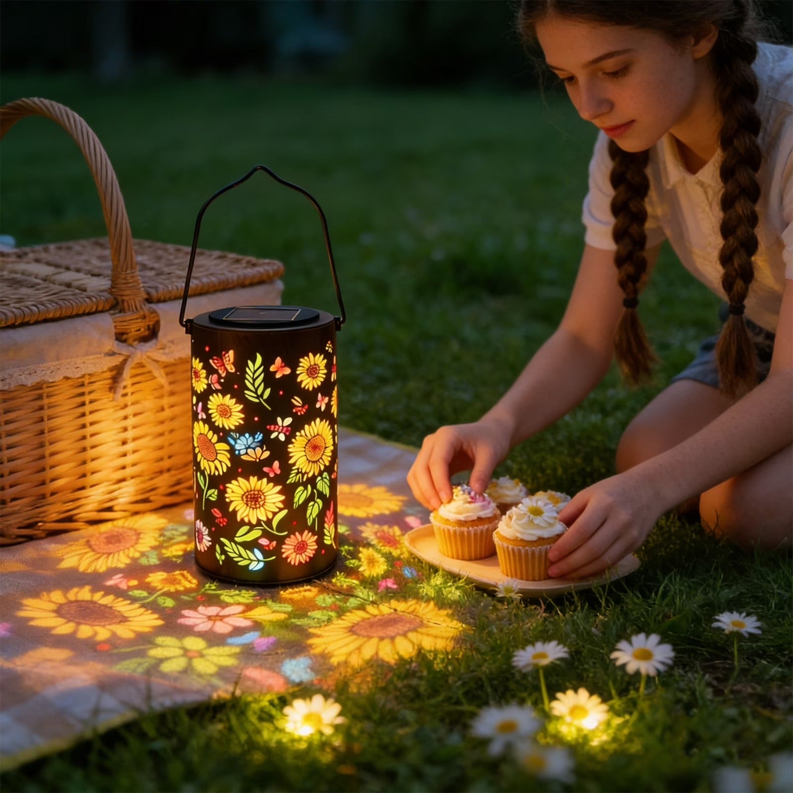 ✨Colorful Sunflower Glow Solar Garden Lantern