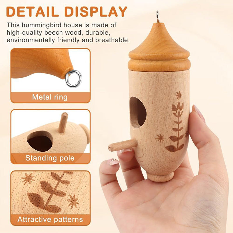 Wooden Hummingbird House - Gift for Natural Lovers