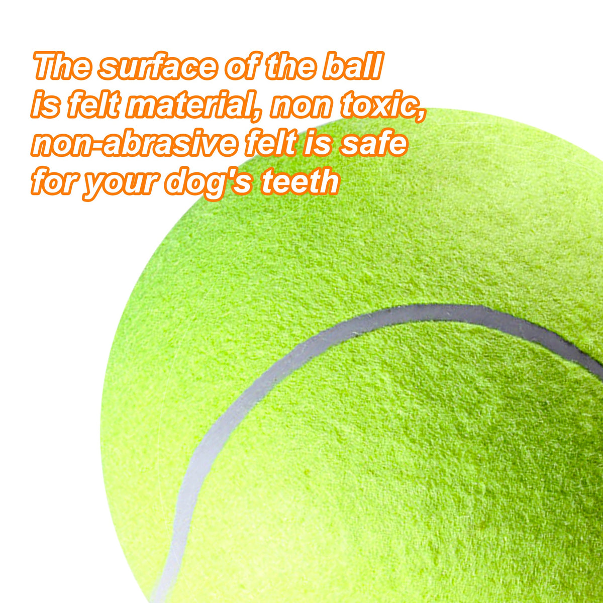 Jumbo Tennis Ball for Dogs - 9.5 Inch Giant Inflatable Dog Toy with Basketball Core