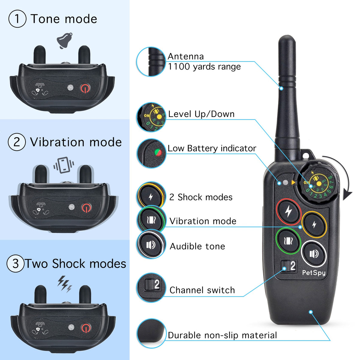 Long Range 3000-ft Waterproof Dog Training E-Collar & Remote