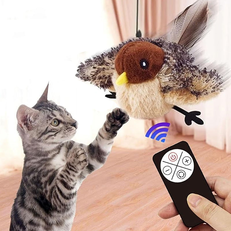 Interactive Flapping Bird Cat Toys with Remote-Controlled
