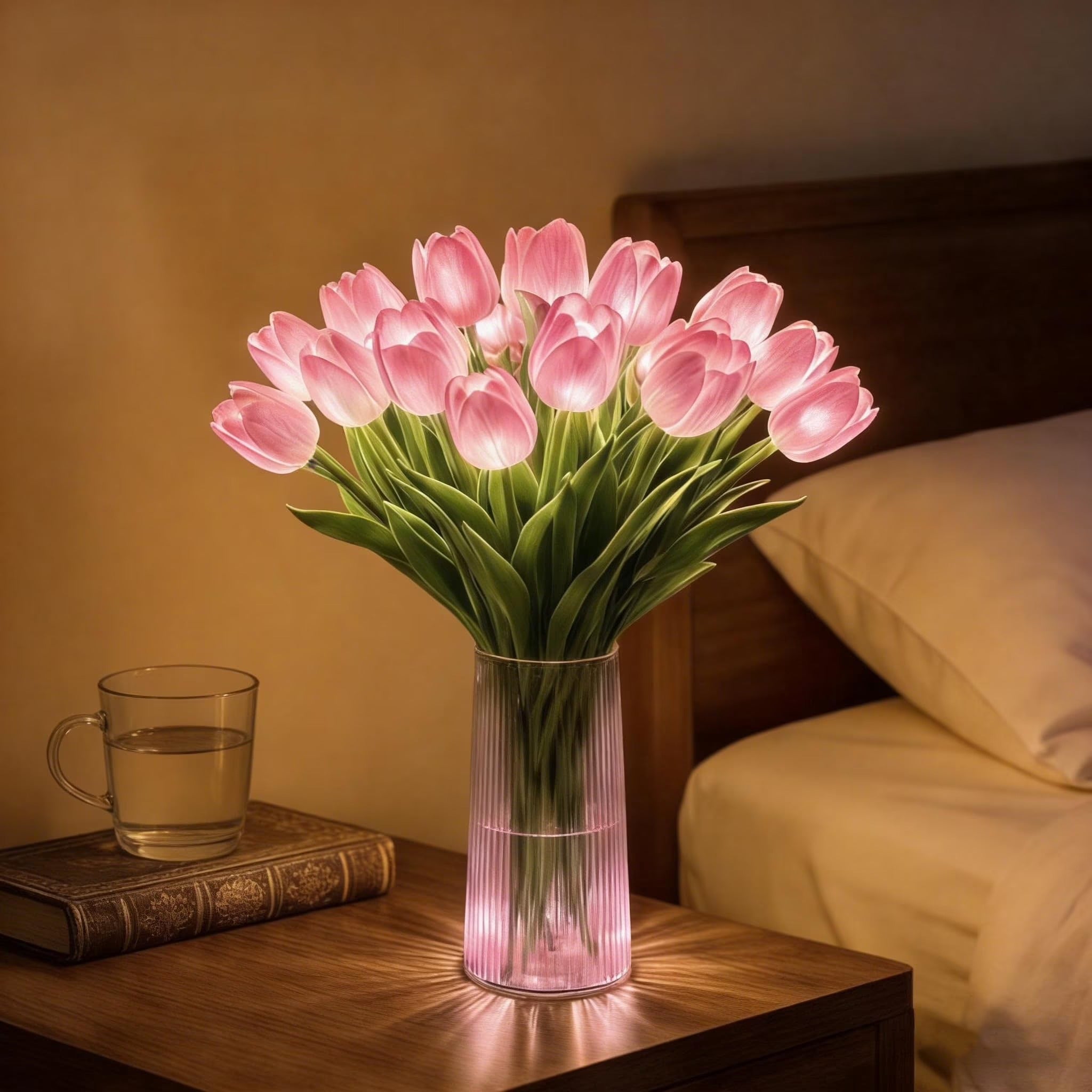Radiant Romantic Tulip Light 🌷 - Enchant Your Space Effortlessly