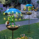 Solar-Powered LED Animal Umbrella Light with Bird Feeder