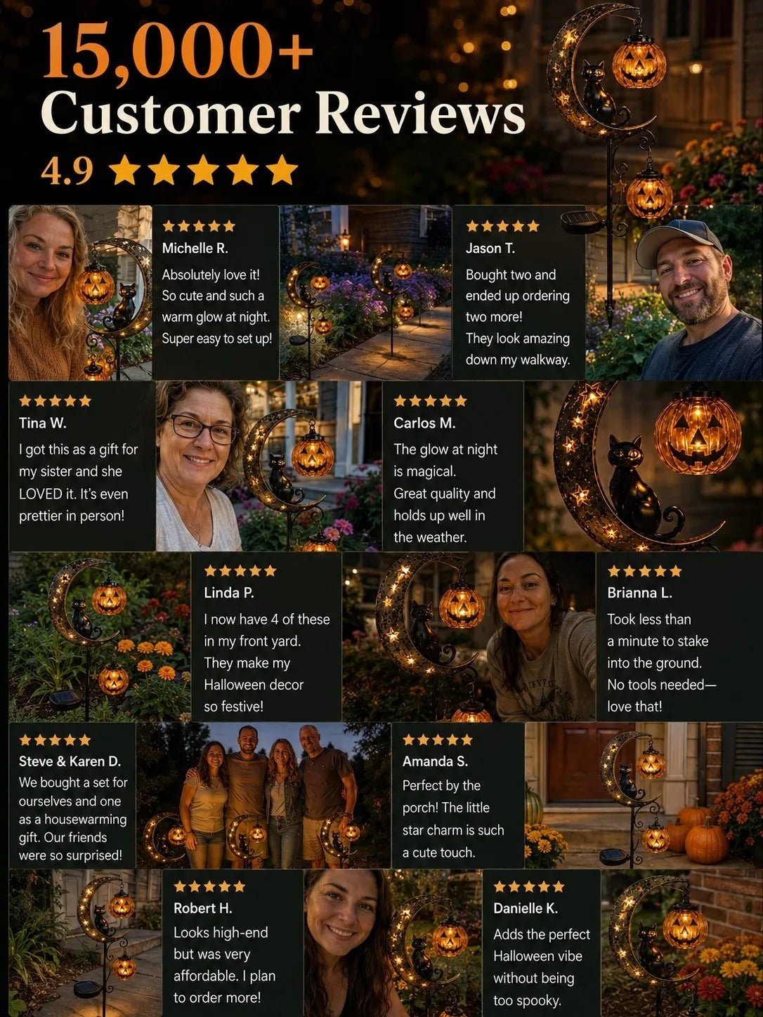 🎃Halloween Early Bird Special Sale 49% OFF-Pumpkin Moon Garden Stake Light
