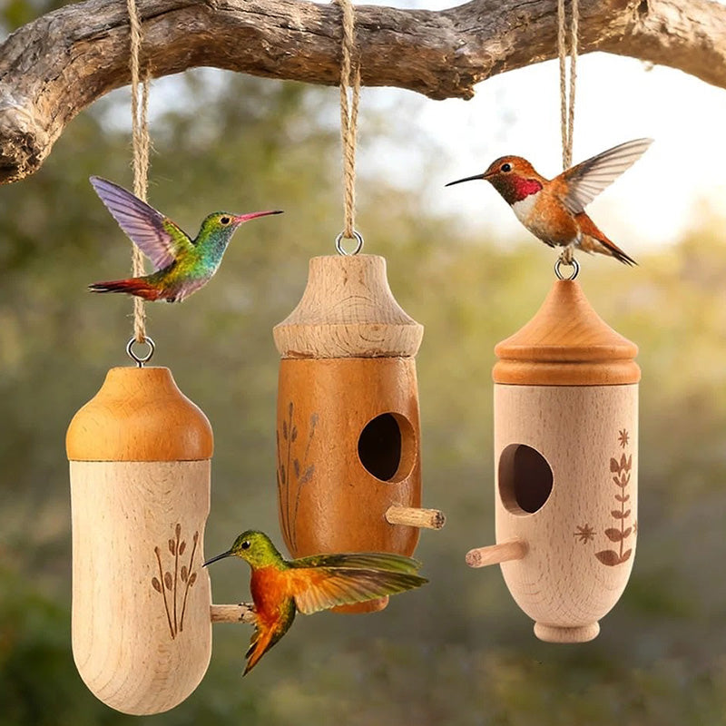 Wooden Hummingbird House - Gift for Natural Lovers