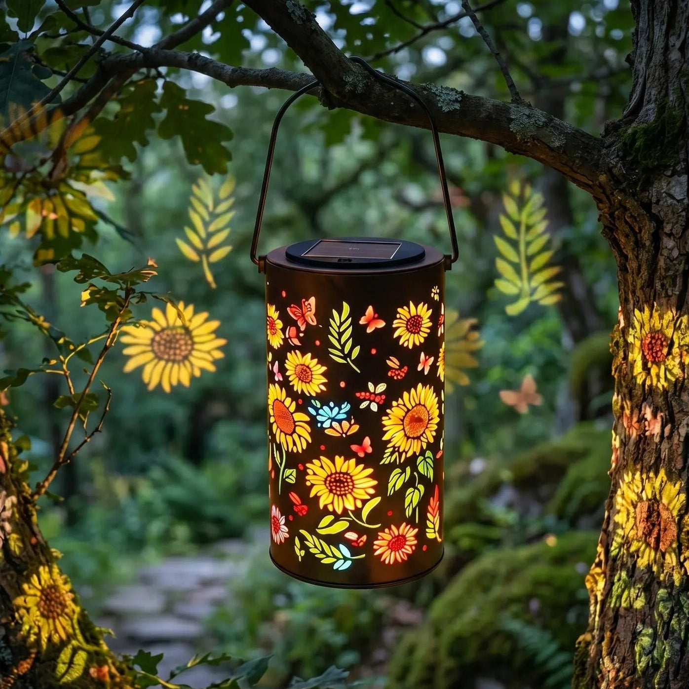 ✨Colorful Sunflower Glow Solar Garden Lantern