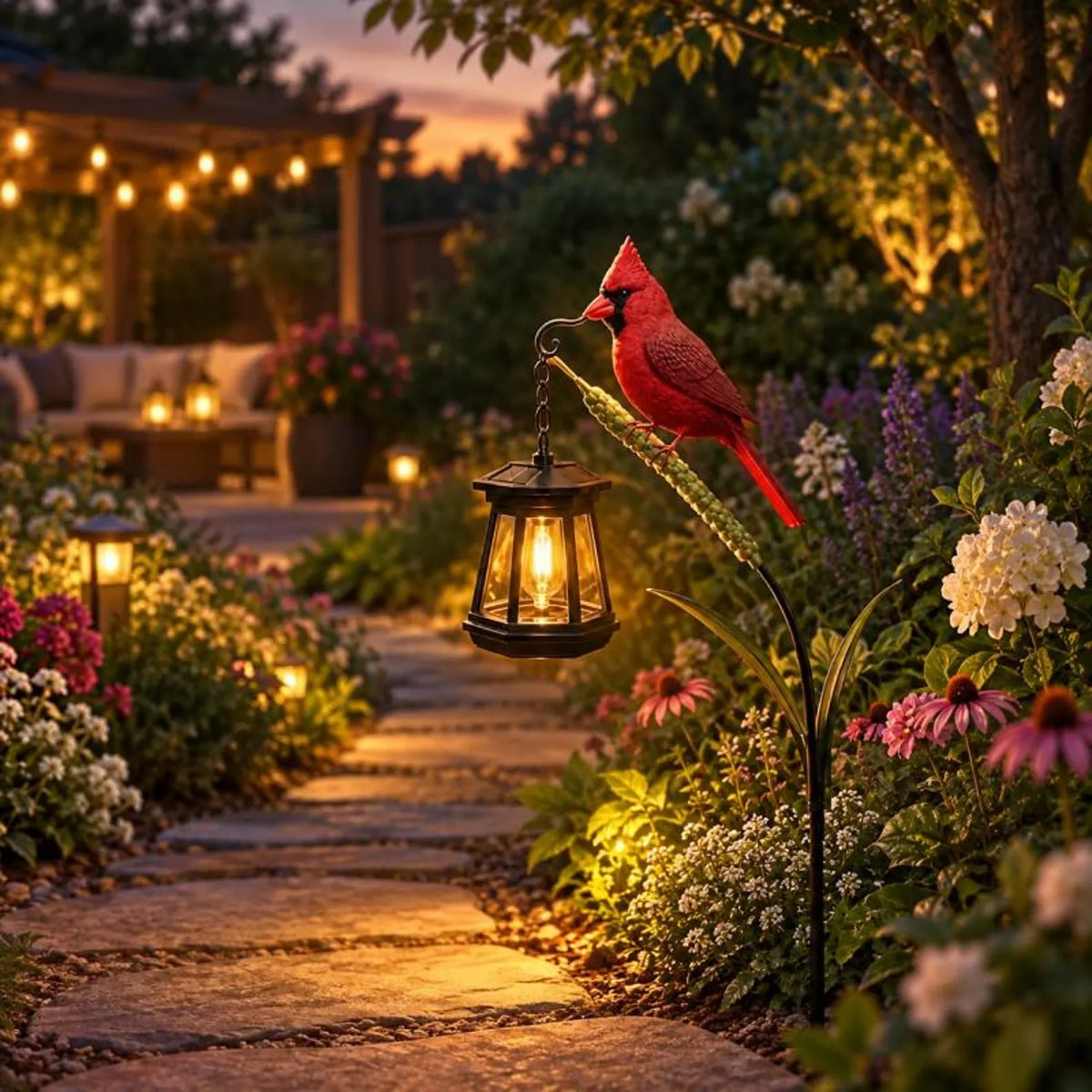 🐦 Cardinal Solar Light—A Beautiful Garden Light That Feels Full of Life